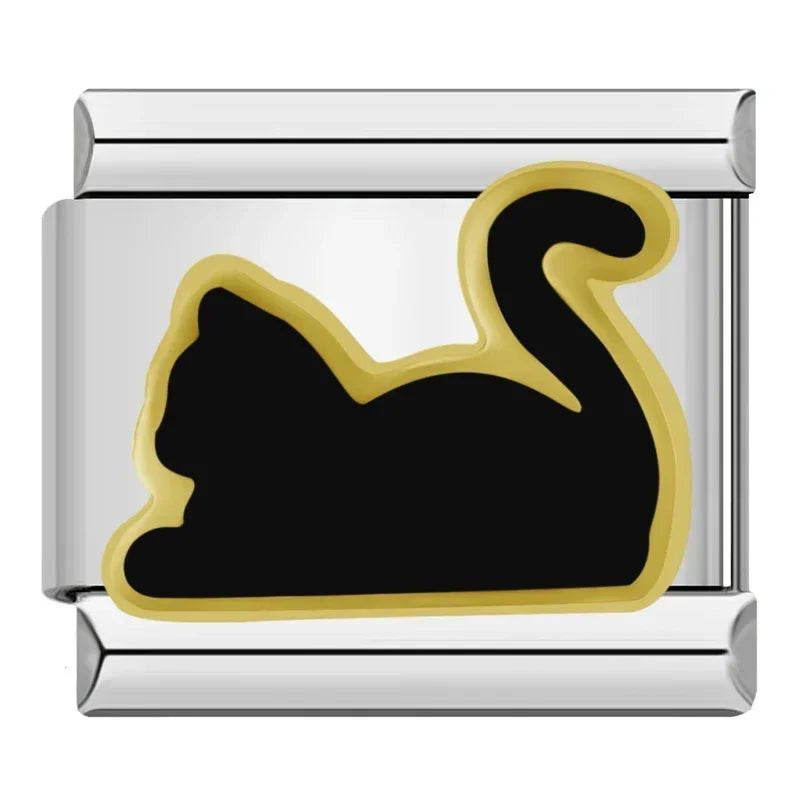 Charm Italiano Plano - Colección Halloween y Gatos "Spooky" (Humor Negro)