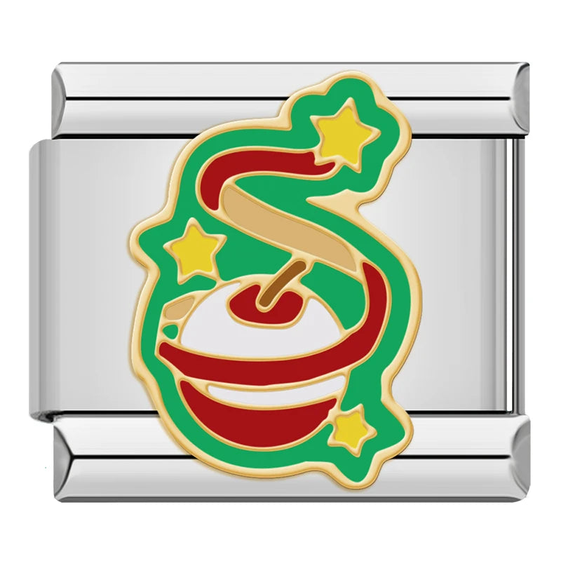 Charm Italiano Plano - Colección Navidad Clásica (Muérdago, Jengibre y Papá Noel)