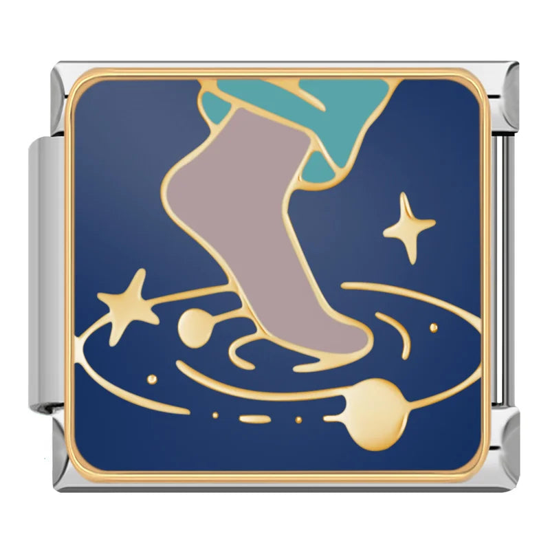 Charm Italiano Plano - Colección Noche Estrellada y Sueños (Arte Celeste)