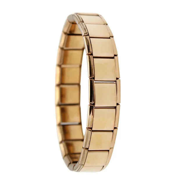 Wide Base Bracelet 13mm - Plain Steel (Rainbow, Gold and Black)