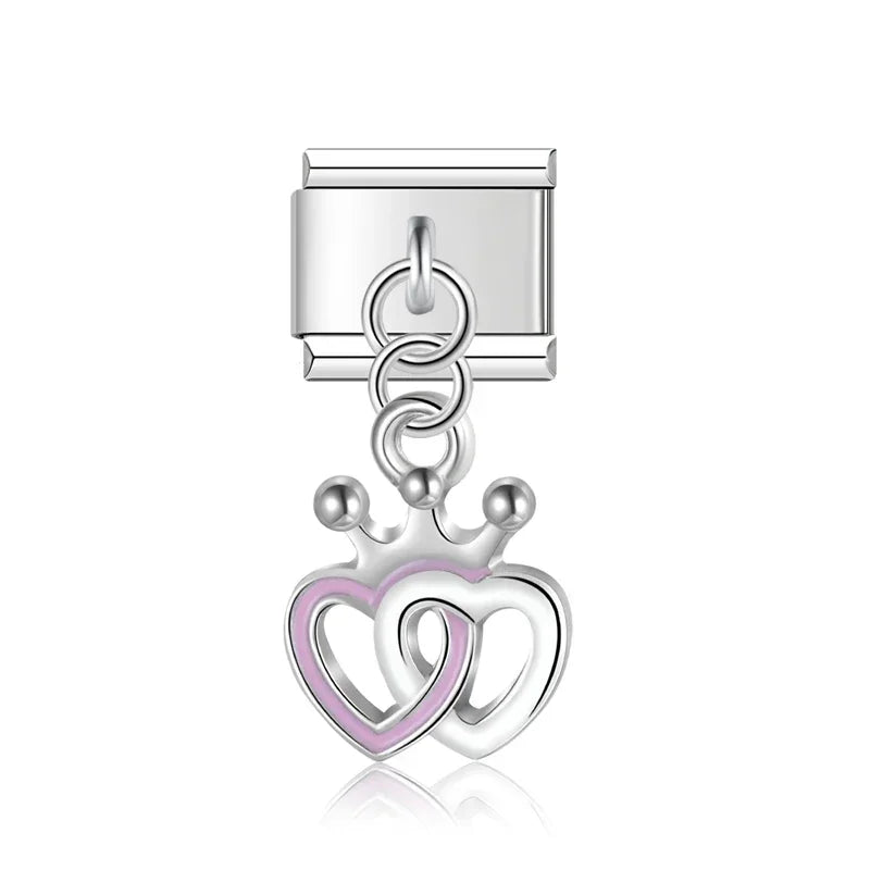 Charm Italiano Colgante - Colección Amor Romántico (Corazones y Flores)