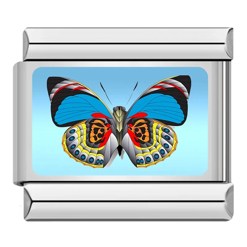 Charm Italiano Plano - Colección Mariposas del Mundo (Realistas y Coloridas)