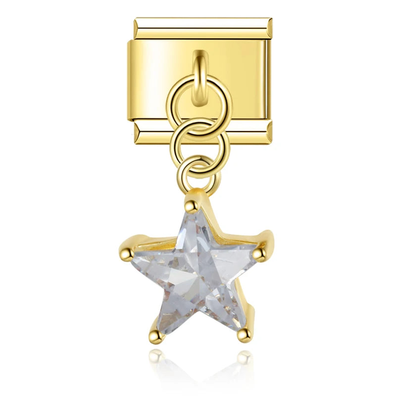 Charm Italiano Colgante - Colección Realeza y Celestial (Oro y Zirconias)