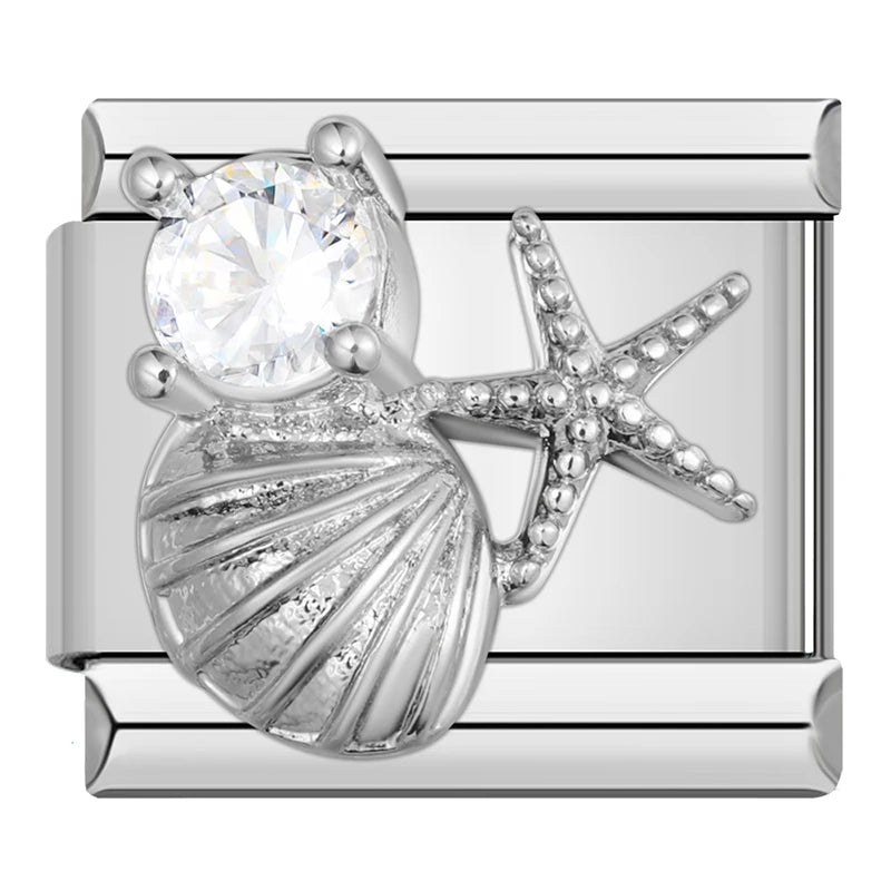 Charm Italiano Plano - Colección Romance Real (Coronas, Alas y Cristales Brillantes)