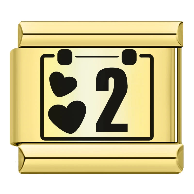 Charm Italiano Plano - Colección Días y Fechas (Calendario Completo 1-31)