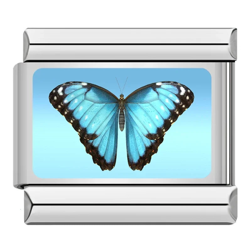 Charm Italiano Plano - Colección Mariposas del Mundo (Realistas y Coloridas)