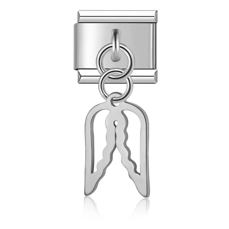 Charm Italiano Colgante - Símbolos Místicos y Celestiales (Luna, Estrella, Ala)