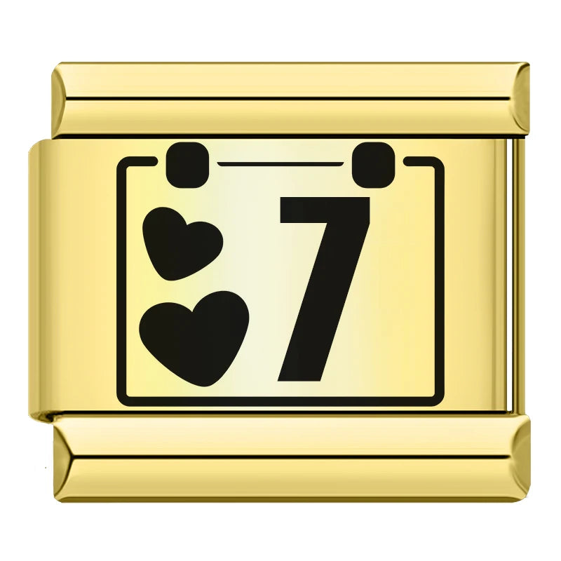 Charm Italiano Plano - Colección Días y Fechas (Calendario Completo 1-31)