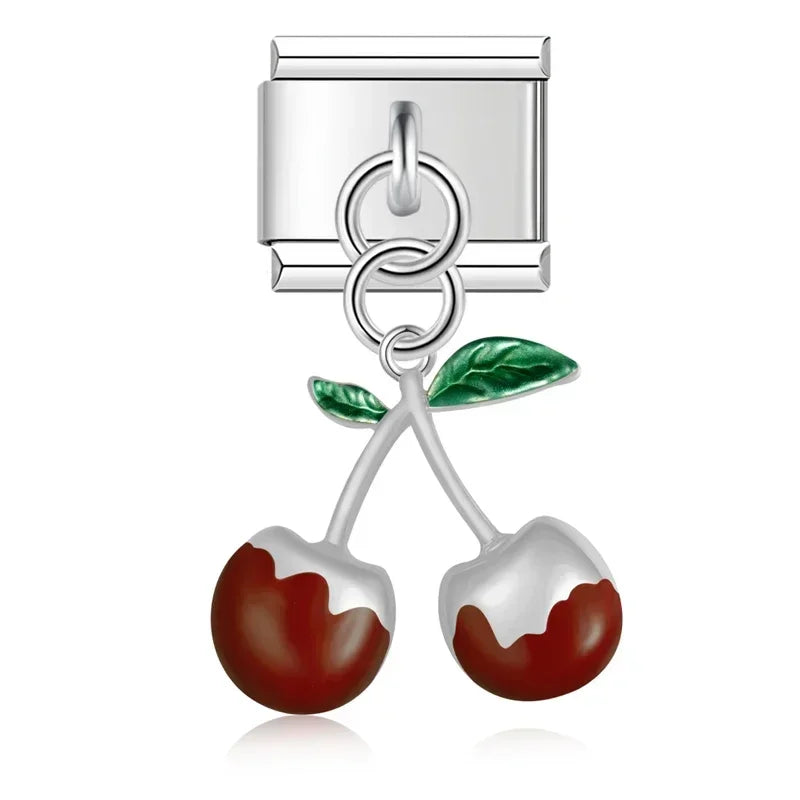 Charm Italiano Colgante - Cerezas de Colores (Estilo Pop)