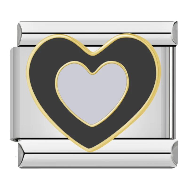 Charm Italiano Plano - Colección Amor Simple (Flores, Corazones y "I Love U")