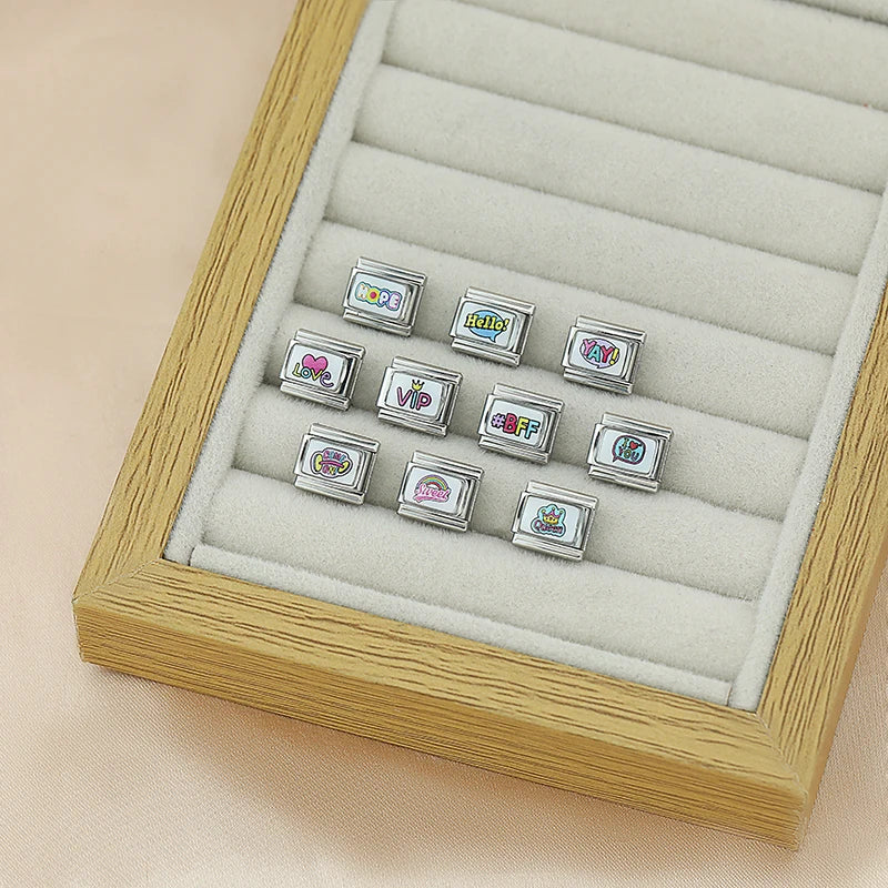 Charm Italiano Plano - Colección Mensajes Positivos (Slang, Amigas y "Good Vibes")