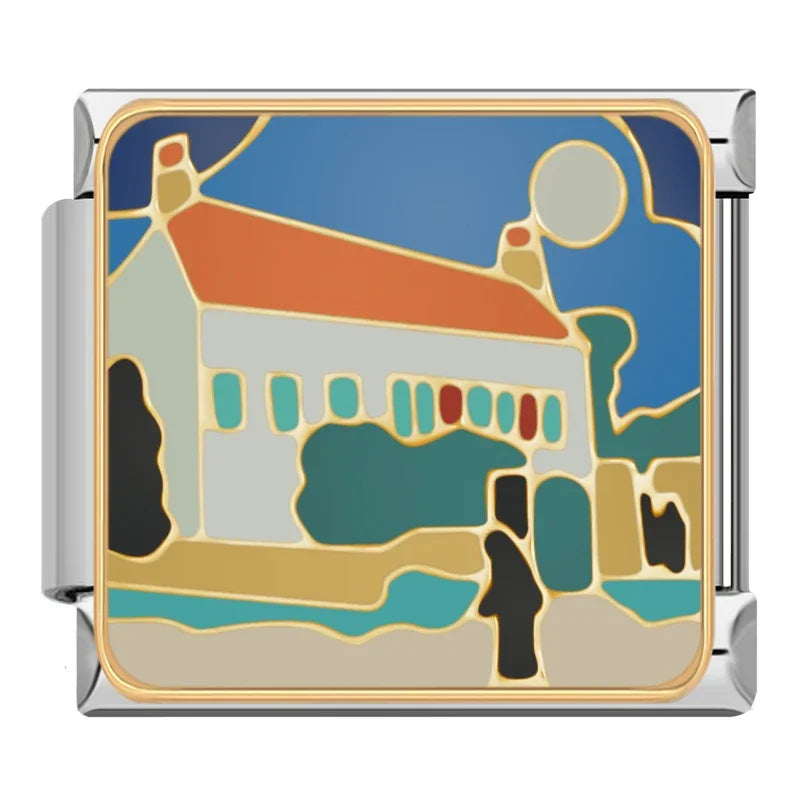 Charm Italiano Plano - Colección Paisajes Artísticos (Estilo Abstracto)