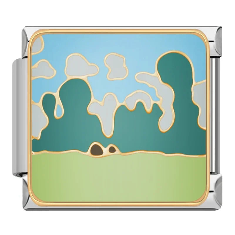 Charm Italiano Plano - Colección Paisajes Artísticos (Estilo Abstracto)