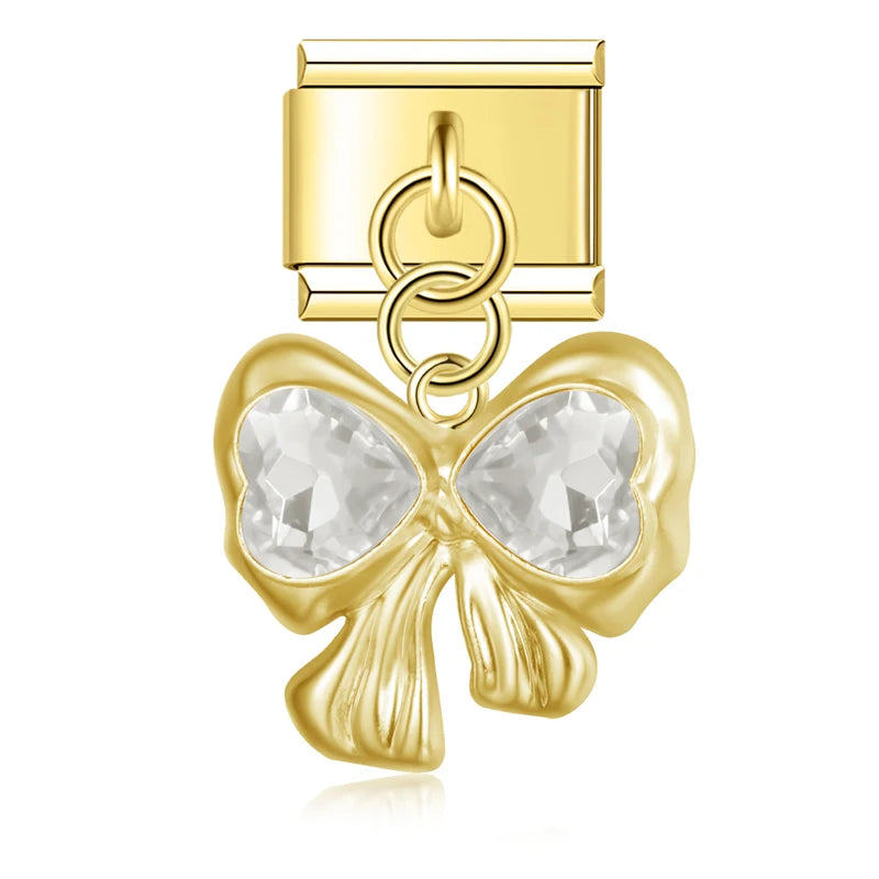 Charm Italiano Colgante - Colección Lujo Rococó (Lazos, Corazones y Perlas)