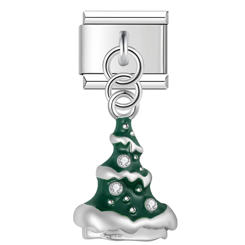 Charm Italiano Colgante - Colección Iconos Navideños (Reno, Muñeco, Árbol)