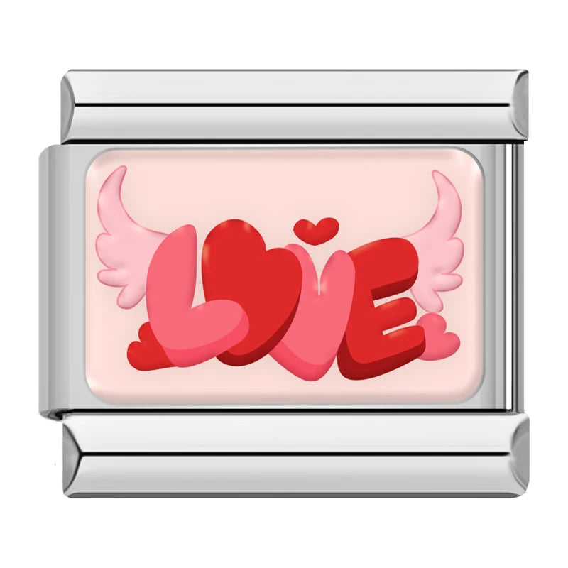 Charm Italiano Plano - Colección "Coquette" y Amor (Rojo, Rosa y Cerezas)