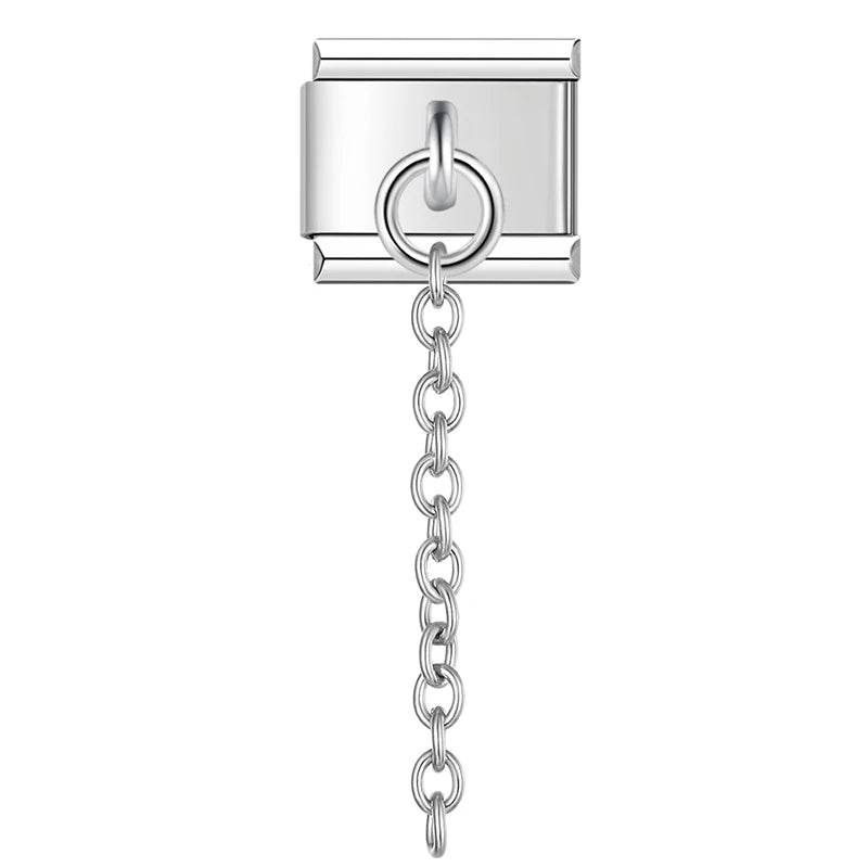 Charm Italiano Colgante - Borla de Cadenas (Efecto Cascada Metálica)