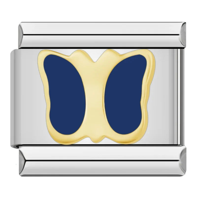 Charm Italiano Plano - Colección Pequeños Animales (Mariquita, Mariposa, Gato)