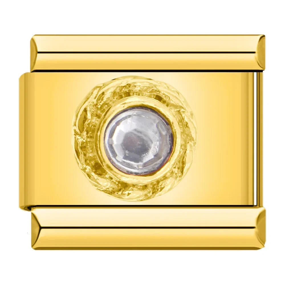 Charm Italiano Plano - Colección Joya Vintage (Piedras Preciosas y Oro)