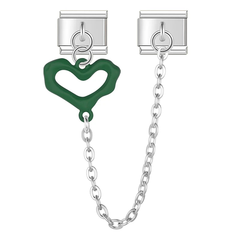 Charm Italiano Doble - Cadena con Corazón (Conector de Amor)