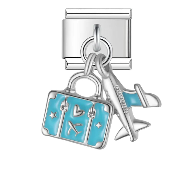 Charm Italiano Calado - Colección Abstracta y Minimalista (Círculos, Engranajes y Estrellas)