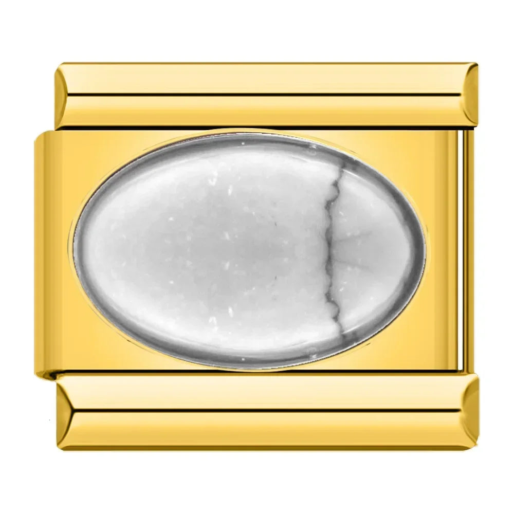 Charm Italiano Plano - Colección Joya Vintage (Piedras Preciosas y Oro)