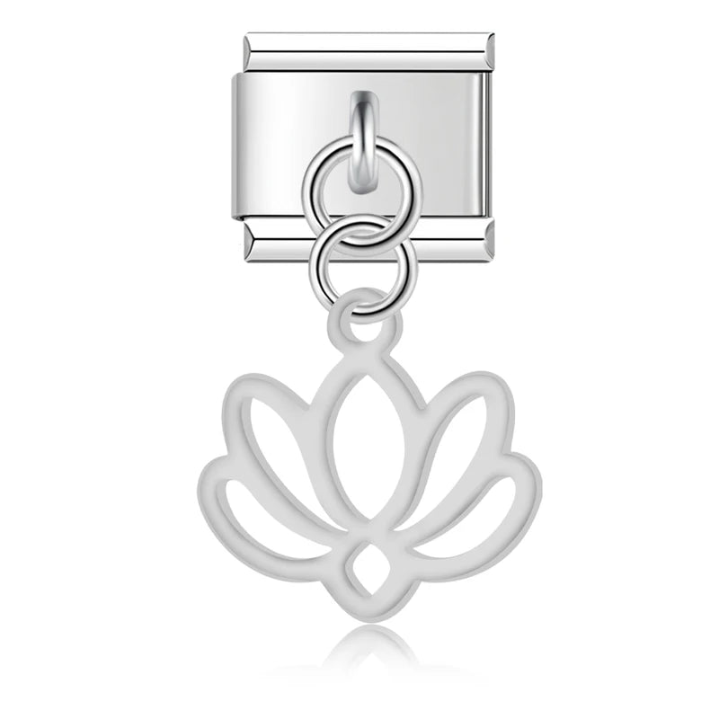 Charm Italiano Colgante - Colección Botánica y Símbolos (Hojas, Flores, Campana)