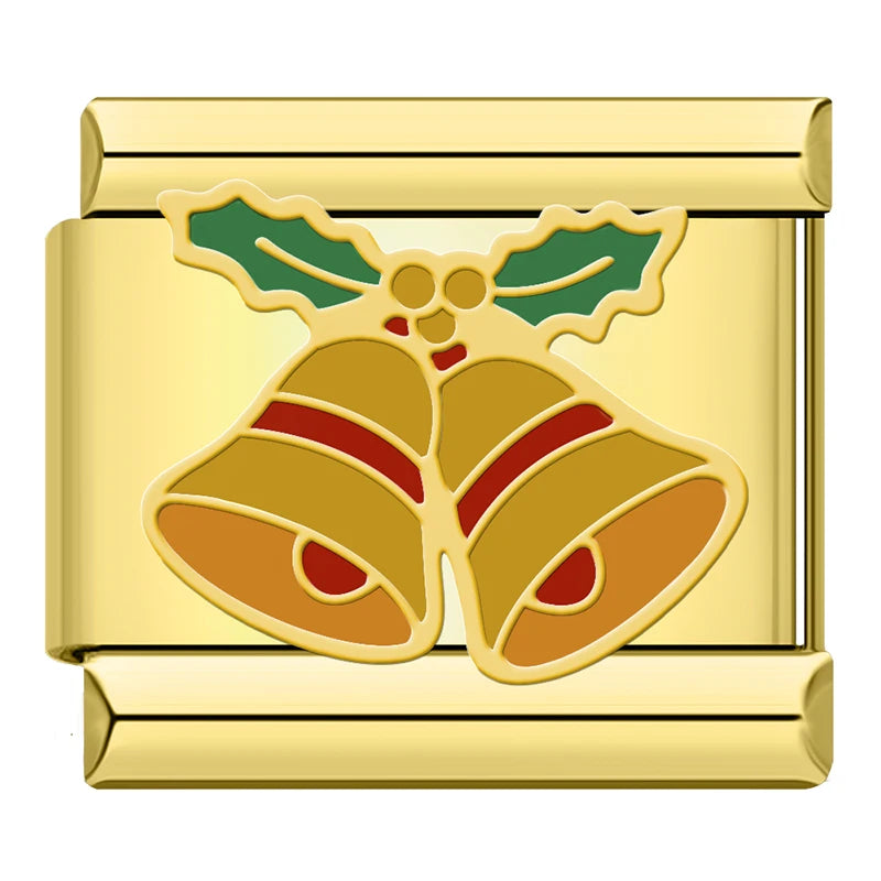 Charm Italiano Plano - Colección Navidad Clásica (Papá Noel, Árbol y Oro)