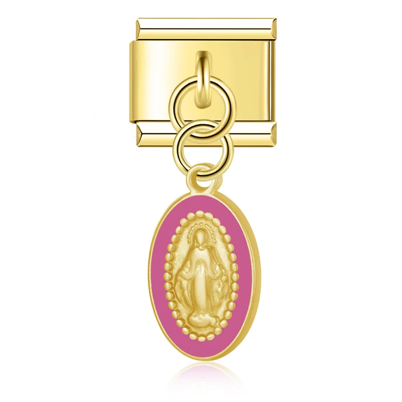 Charm Italiano Colgante - Medalla de Fe y Protección (Virgen)