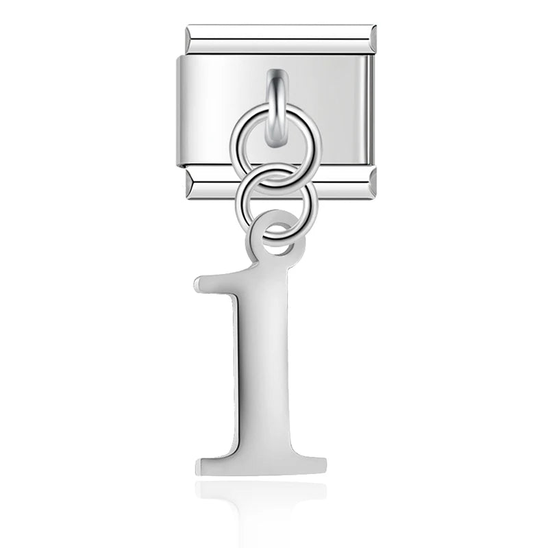 Charm Italiano Colgante - Dígitos Modulares (0-9) en Oro y Plata