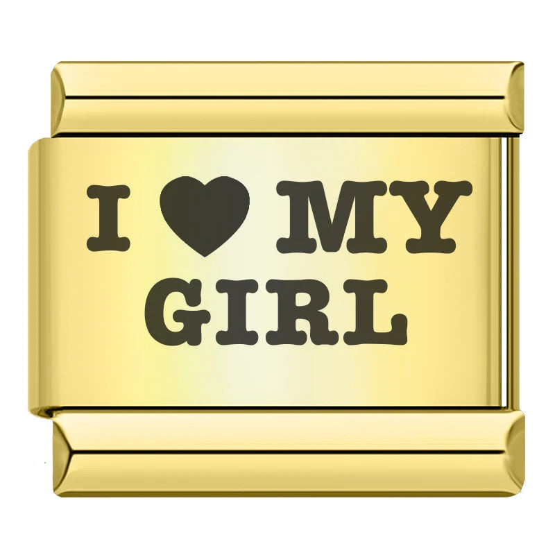 Charm Italiano Plano - Colección Mensajes Audaces (Familia, Motivación y Oro)