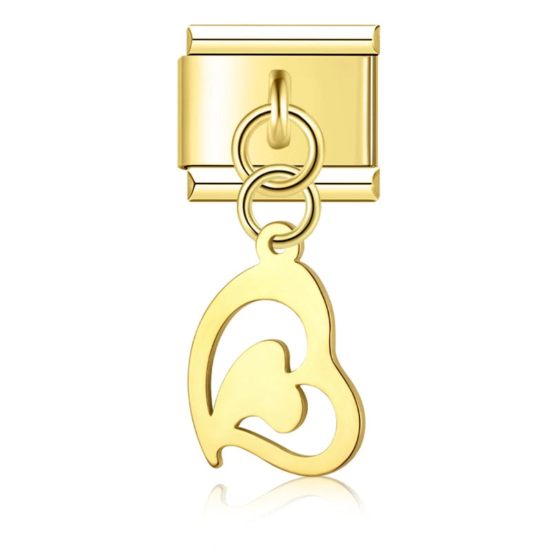 Charm Italiano Colgante - Símbolos Místicos y Celestiales (Luna, Estrella, Ala)