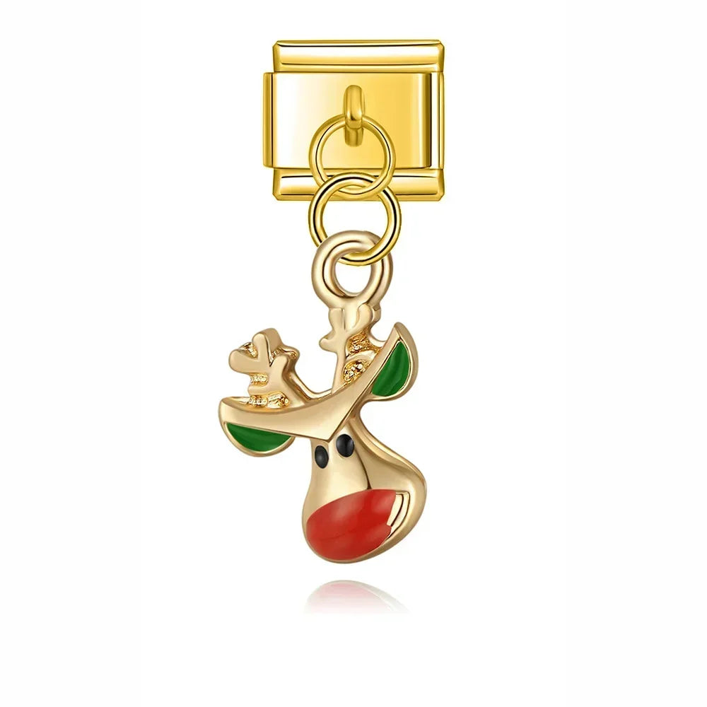 Charm Italiano Colgante - Colección Fiesta Navideña (Papá Noel, Árbol, Reno)