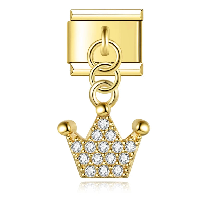 Charm Italiano Colgante - Colección Realeza y Celestial (Oro y Zirconias)