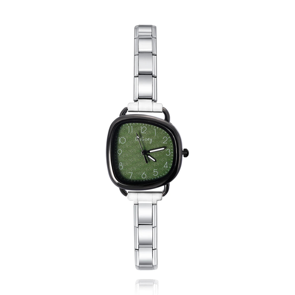 Reloj Base Modular - Diseño Cuadrado con Esfera de Color (Compatible Charms 9mm)