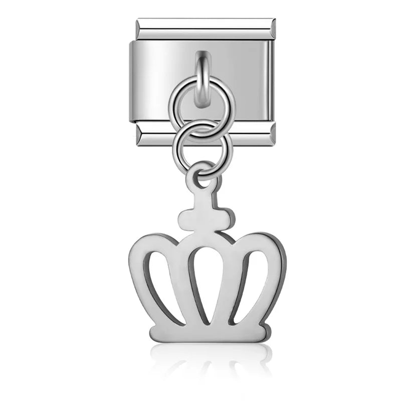 Charm Italiano Colgante - Símbolos Místicos y Celestiales (Luna, Estrella, Ala)