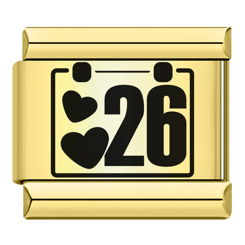 Charm Italiano Plano - Colección Días y Fechas (Calendario Completo 1-31)