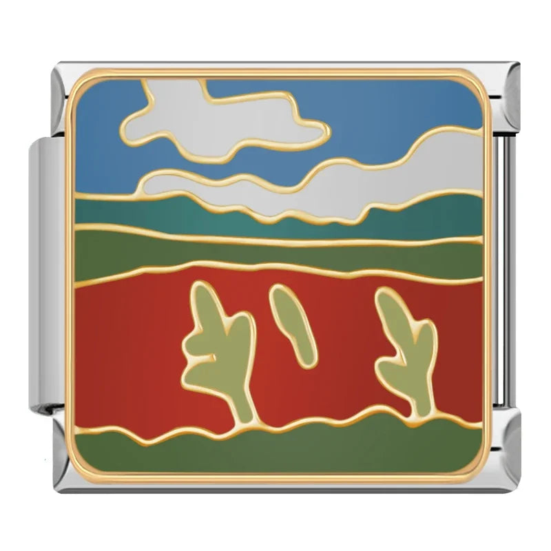 Charm Italiano Plano - Colección Paisajes Artísticos (Estilo Abstracto)