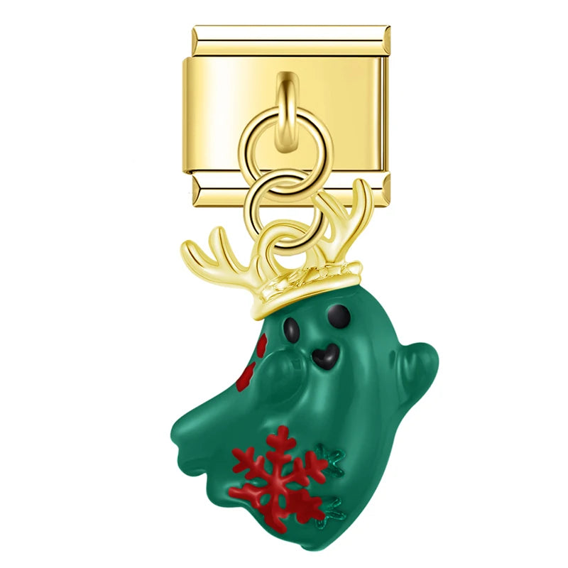 Charm Italiano Colgante - Colección Iconos Navideños (Reno, Muñeco, Árbol)