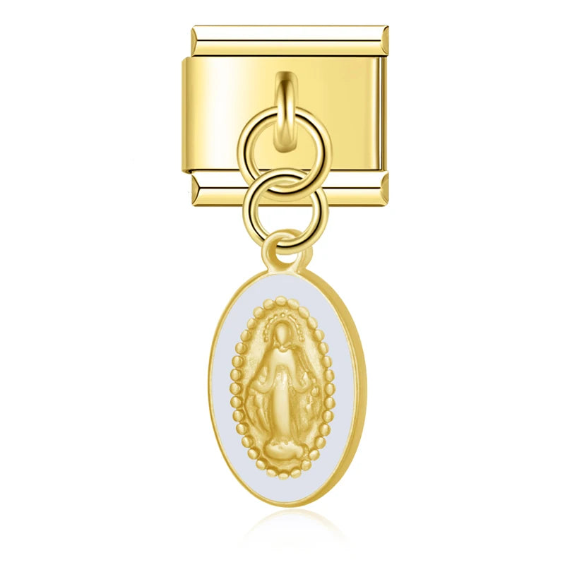 Charm Italiano Colgante - Medalla de Fe y Protección (Virgen)
