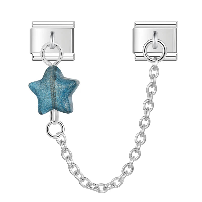 Charm Italiano Doble - Cadena con Estrella "Jelly" (Cielo y Mar)