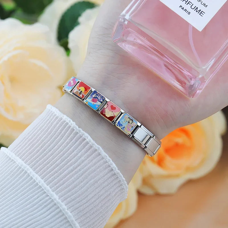 Charm Italiano Plano - Colección Historias de Amor (Parejas, Cupido, Atardecer)