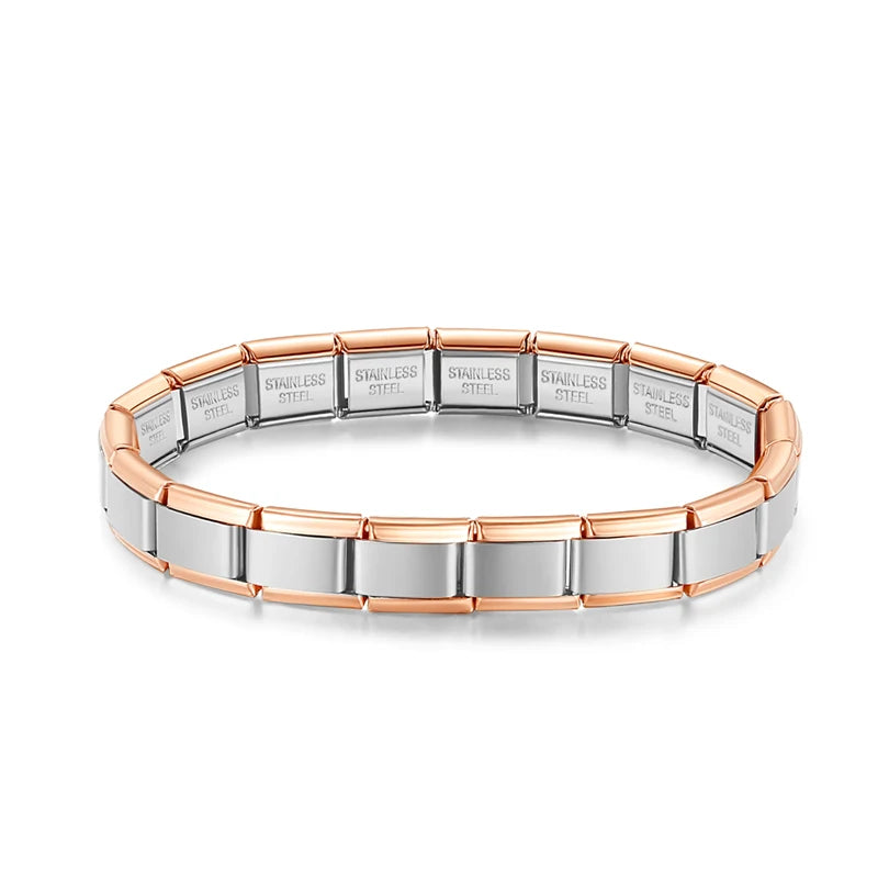 Complete Italian Bracelet - Two-Tone Edition (Silver and Rose Gold)