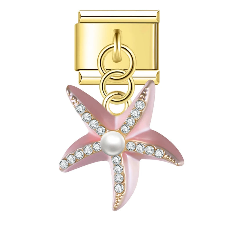 Charm Italiano Calado - Colección Abstracta y Minimalista (Círculos, Engranajes y Estrellas)