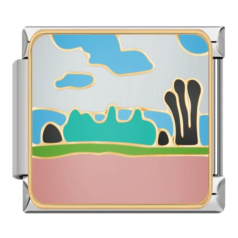 Charm Italiano Plano - Colección Paisajes Artísticos (Estilo Abstracto)