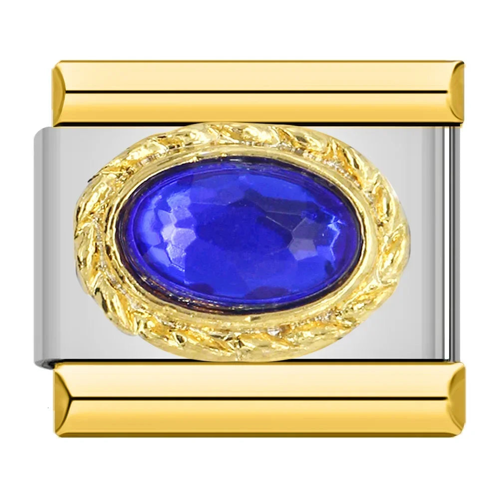 Charm Italiano Plano - Colección Joya Vintage (Piedras Preciosas y Oro)