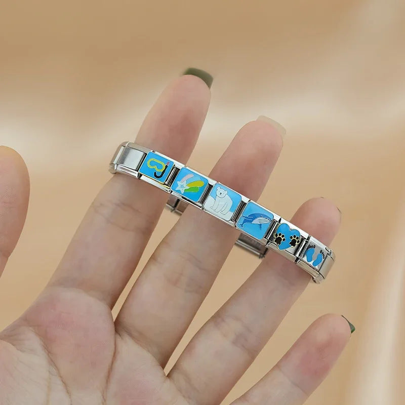 Charm Italiano Plano - Colección Serenidad Azul (Ojo Turco, Relax y Mascotas)