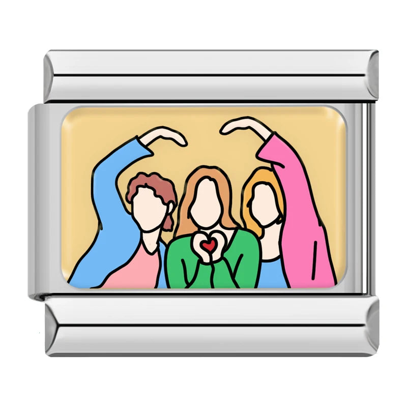 Charm Italiano Plano - Colección Hermandad y Amistad Eterna (Besties, Sisters)