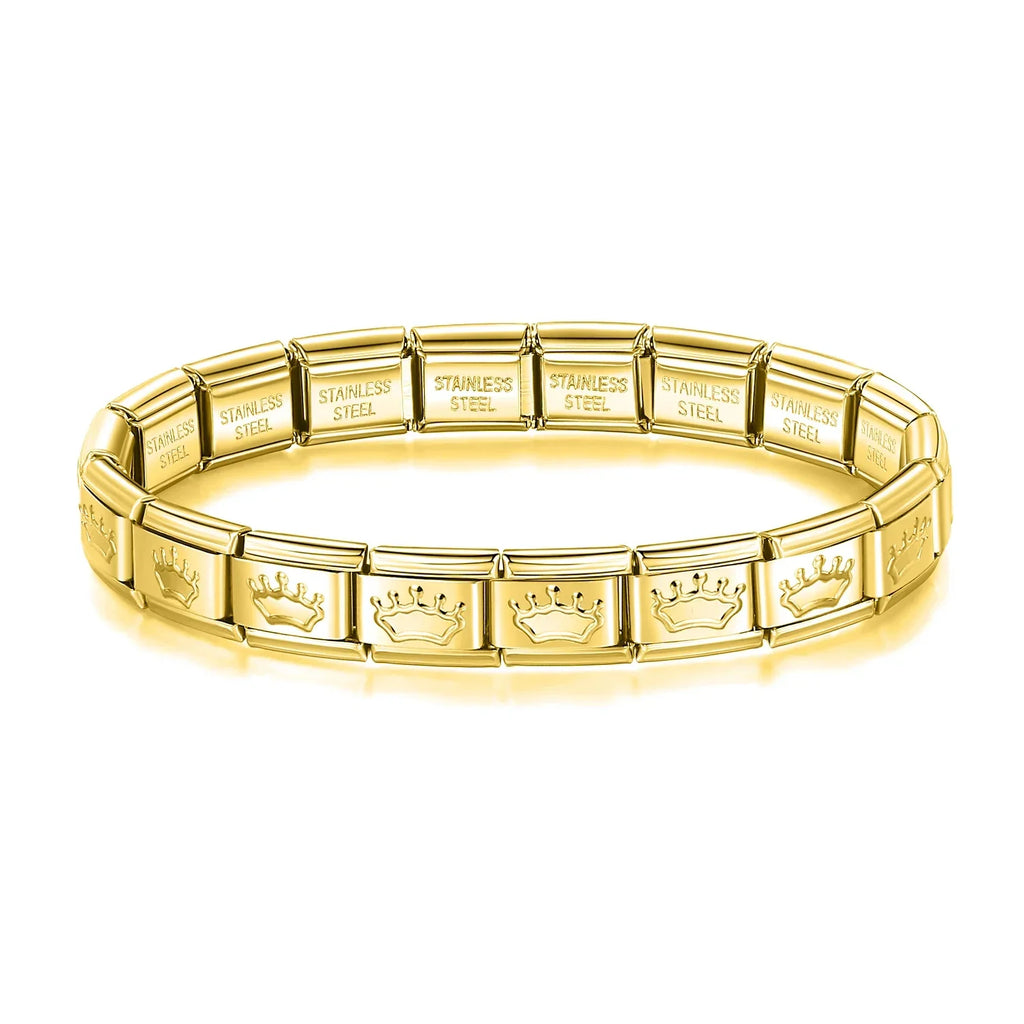 Complete Base Bracelet 9mm - Engraved Pattern (Silver, Gold and Rose Gold)