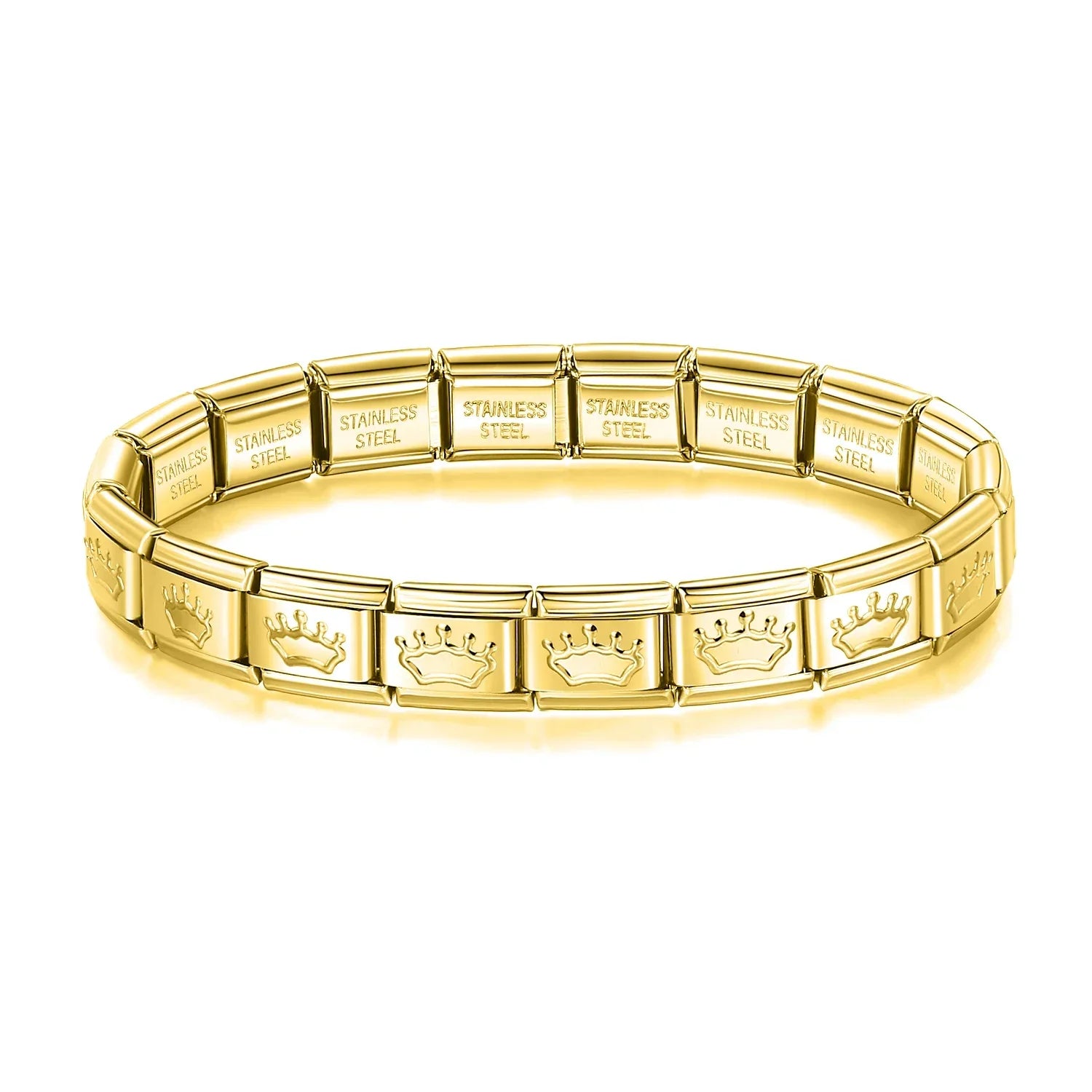 Complete Base Bracelet 9mm - Engraved Pattern (Silver, Gold and Rose Gold)